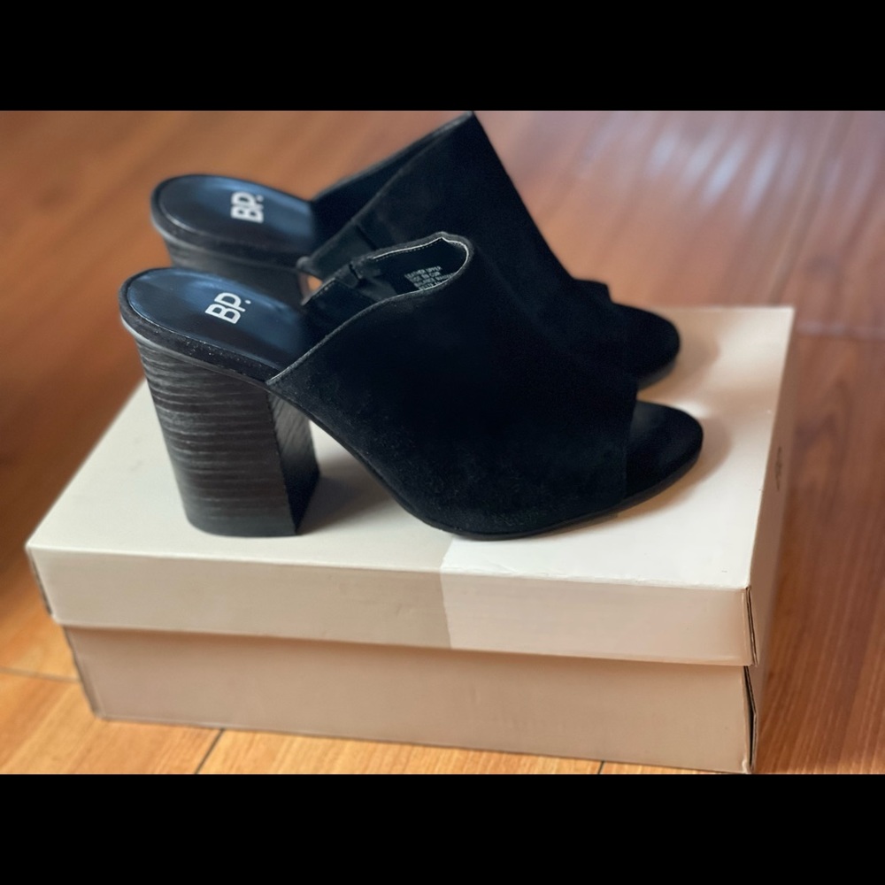 BP Black Suede Block Heel size 7